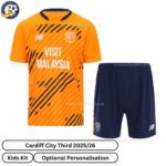 Cardiff City Third Kids Football Kit 25_26-front view