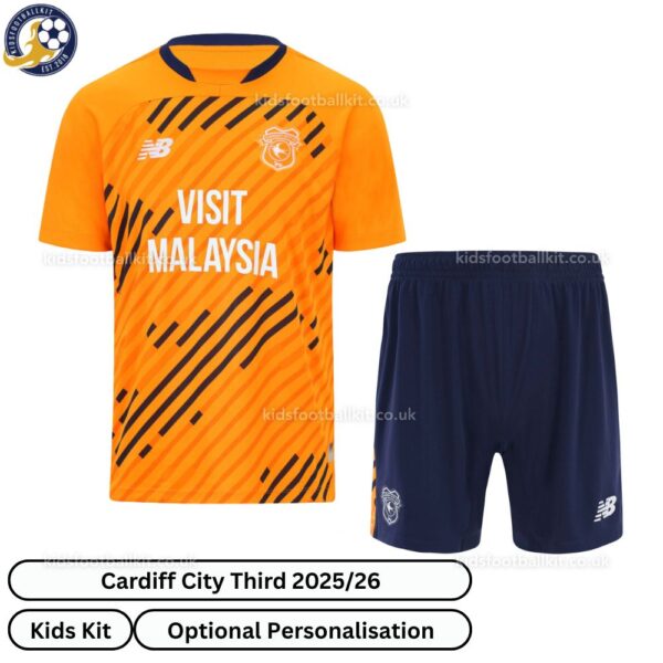 Cardiff City Third Kids Football Kit 25_26-front view
