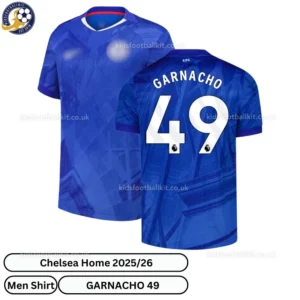 Chelsea GARNACHO 49 Home 25 26 Men Football Shirt-over view-blur