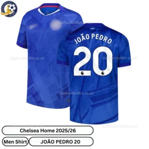 Chelsea JOAO PEDRO 20 Home 25 26 Men Football Shirt-over view-blur