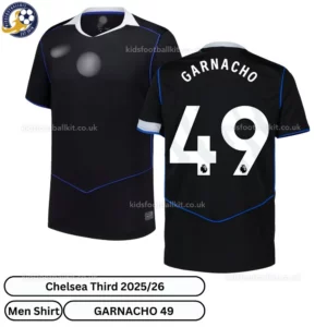 Chelsea GARNACHO 49 Third 25 26 Men Football Shirt-overview-blur