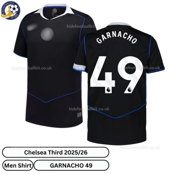Chelsea GARNACHO 49 Third 25 26 Men Football Shirt-overview-blur