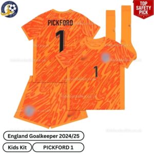 England Goalkeeper Kids Football Kit 2024_25 – PICKFORD 1 (With Socks)-blur