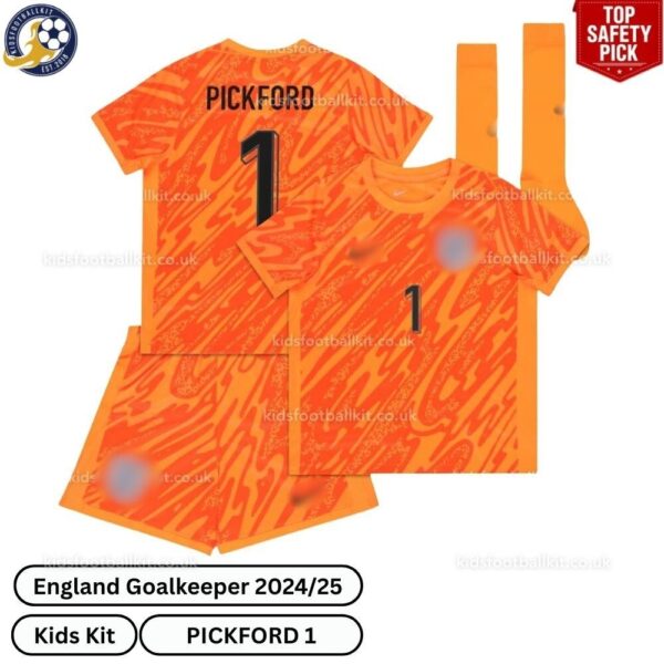 England Goalkeeper Kids Football Kit 2024_25 – PICKFORD 1 (With Socks)-blur