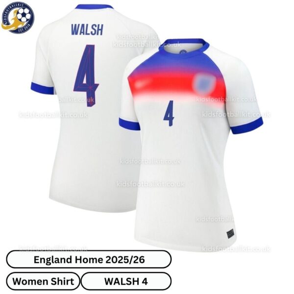 England Lionesses Home Women Football Shirt 2025_26 – WALSH 4-blur