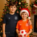 Everton Christmas Gift Bundle – Goalkeeper Kids Football Kit 2025_26 (No socks) – Gray & Orange