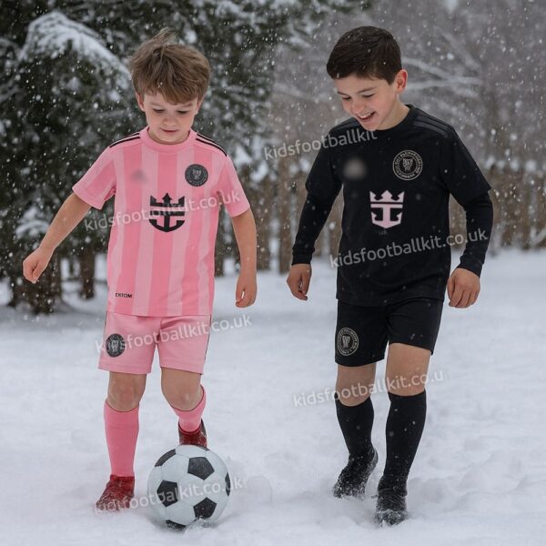 Inter Miami Christmas Gift Bundle – Home & Away Kids Football Kit 2025_26 (With socks) – MESSI 10