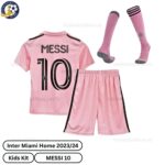 Inter Miami Home Kids Football Kit 2023_24 – MESSI 10 - back view with socks - TAG