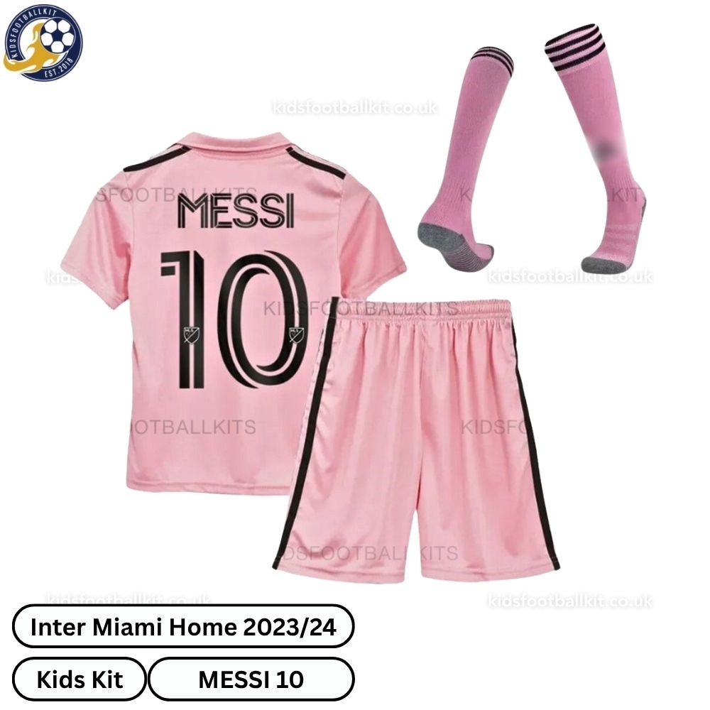 Inter Miami Home Kids Football Kit 2023/24 – MESSI 10 (With Socks)