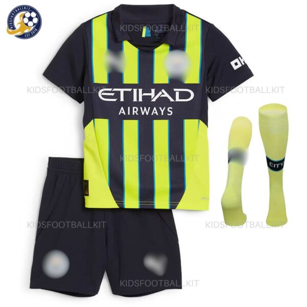 Manchester City Away Kids Football Kit 2024_25 (With Socks) -blur