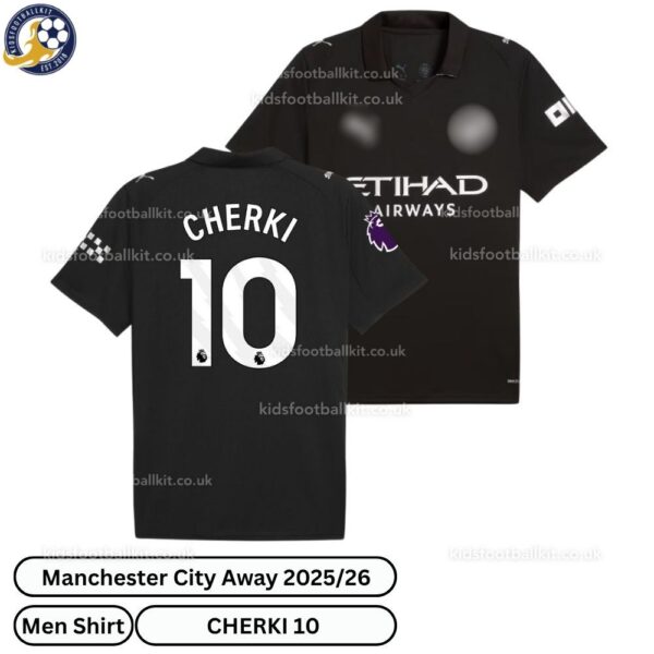 Manchester City Away Kids Football Kit 25_26- CHERKI 10 - over view -blur