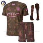 Manchester City Goalkeeper Men & Kids Football Kit 2024_25 - front view with socks -brown-blur