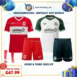 Middlesbrough home and third Kids Kit 25_26