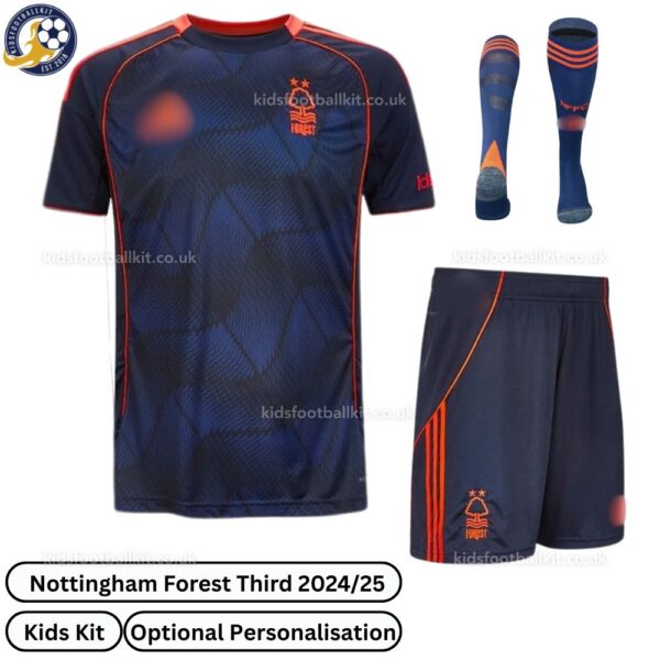 Nottingham Forest Third Kids Football Kit 25_26-front view with socks