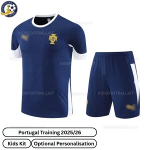 Portugal Training Kids Football Kit 2025_26 (No Socks) – Navy Blue-blur