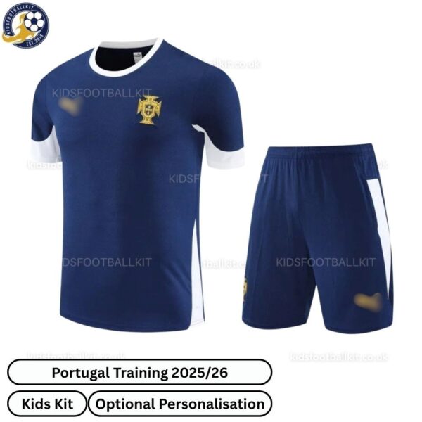 Portugal Training Kids Football Kit 2025_26 (No Socks) – Navy Blue-blur