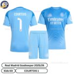 Real Madrid Goalkeeper Kids Football Kit 25_26-COURTOIS 1-overview