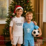 Real Madrid & Inter Miami Christmas Gift Bundle – Home & Third Kids Football Kit 2025_26