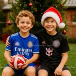 Real Madrid & Inter Miami Christmas Gift Bundle – Third & Away Kids Football Kit 2025_26 (With socks)