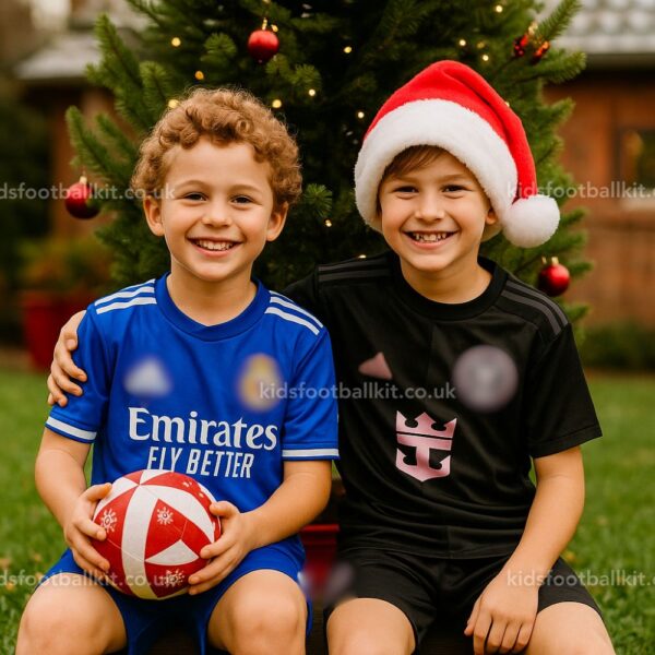 Real Madrid & Inter Miami Christmas Gift Bundle – Third & Away Kids Football Kit 2025_26 (With socks)