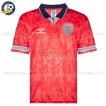 Retro England Away Men Football Shirt 1990_91 – Red-blur