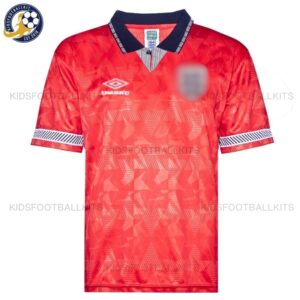 Retro England Away Men Football Shirt 1990_91 – Red-blur