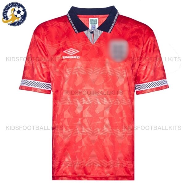Retro England Away Men Football Shirt 1990_91 – Red-blur