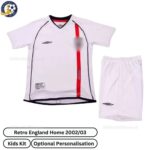 Retro England Home Kids Football Kit 2002_03-blur