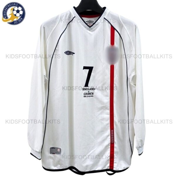 Retro England Home Men Football Shirt 2002_03 (Long Sleeve) – BECKHAM 7-blur