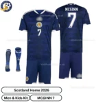 Scotland MCGINN 7 Home 2026 Kids Kit-over view