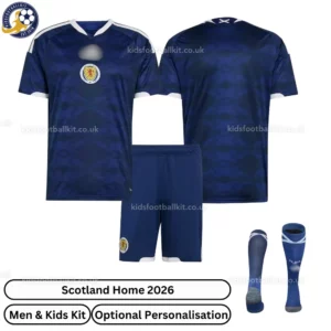 Scotland World Cup Home 2026 Men and Kids Football Kit (With socks)