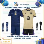 Scotland home and Barcelona away Kids Football Kit 25_26