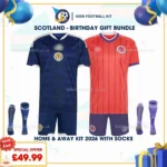 Scotland home and away kids kits 2026