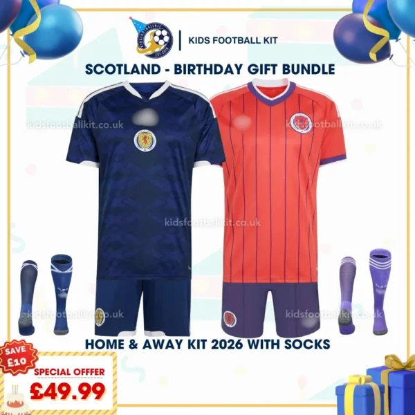 Scotland home and away kids kits 2026