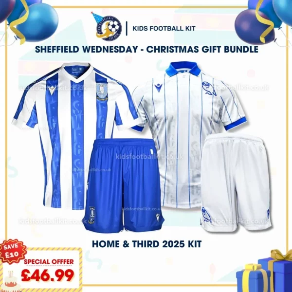 Sheffield Wednesday home and third kids kit 25_26