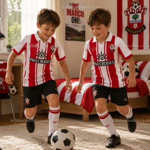 Southampton-Home-Kids-Football-Kit-2025_26-front-view-b-image