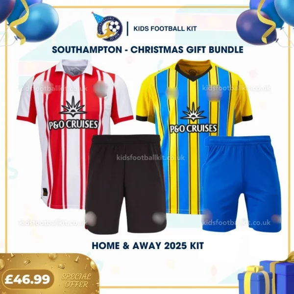 Southampton home and away kids football kit 25_26 - birthday