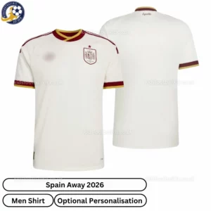 Spain Away Men Shirt 2026-over view