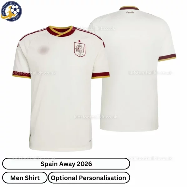 Spain Away Men Shirt 2026-over view