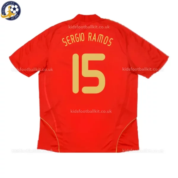 Spain Home Kids Kit 2008-back view-SERGIO RAMOS 15