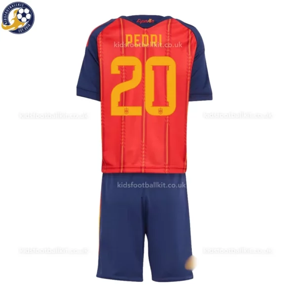 Spain Home Kids Kit 2026-back view-PEDRI 20