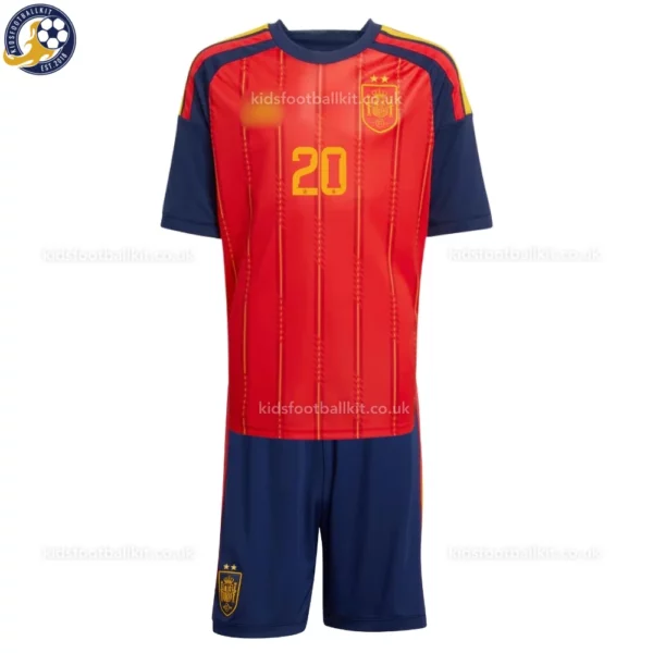 Spain Home Kids Kit 2026-front view-PEDRI 20