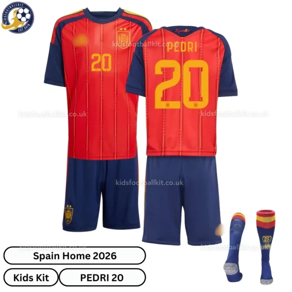 Spain Home Kids Kit 2026-over view-PEDRI 20