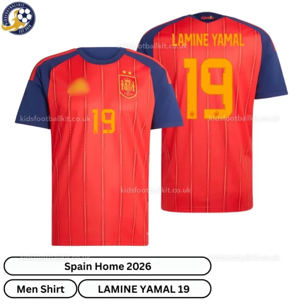 Spain Home Men Shirt 26-over view-LAMINE YAMAL 19-2 star