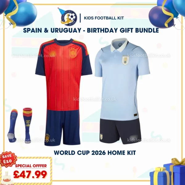 Spain & Uruguay home kids kits 2026