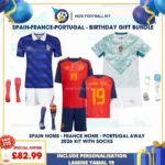 Spain home france home portugal away kids kits 2026 - LAMINE YAMAL 19
