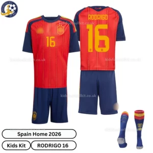 Spain home kids kit 2026-over view-RODRIGO 16