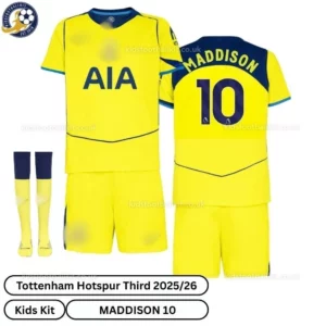 Tottenham-MADDISON-10-Third-25-26-Kids-Football-Kit-over-view-with-socks-r