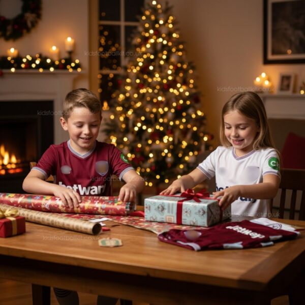 West Ham United Christmas Gift Bundle – Home & Away Kids Football Kit 2025/26 (With socks) - AI GEN