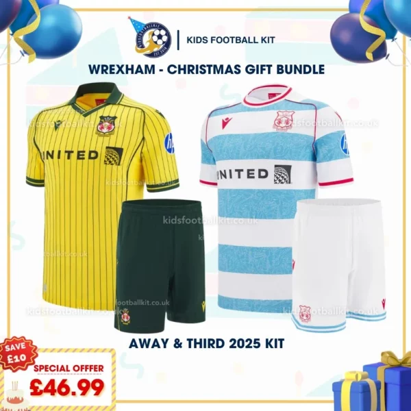Wrexham away and third kids kit 25_26